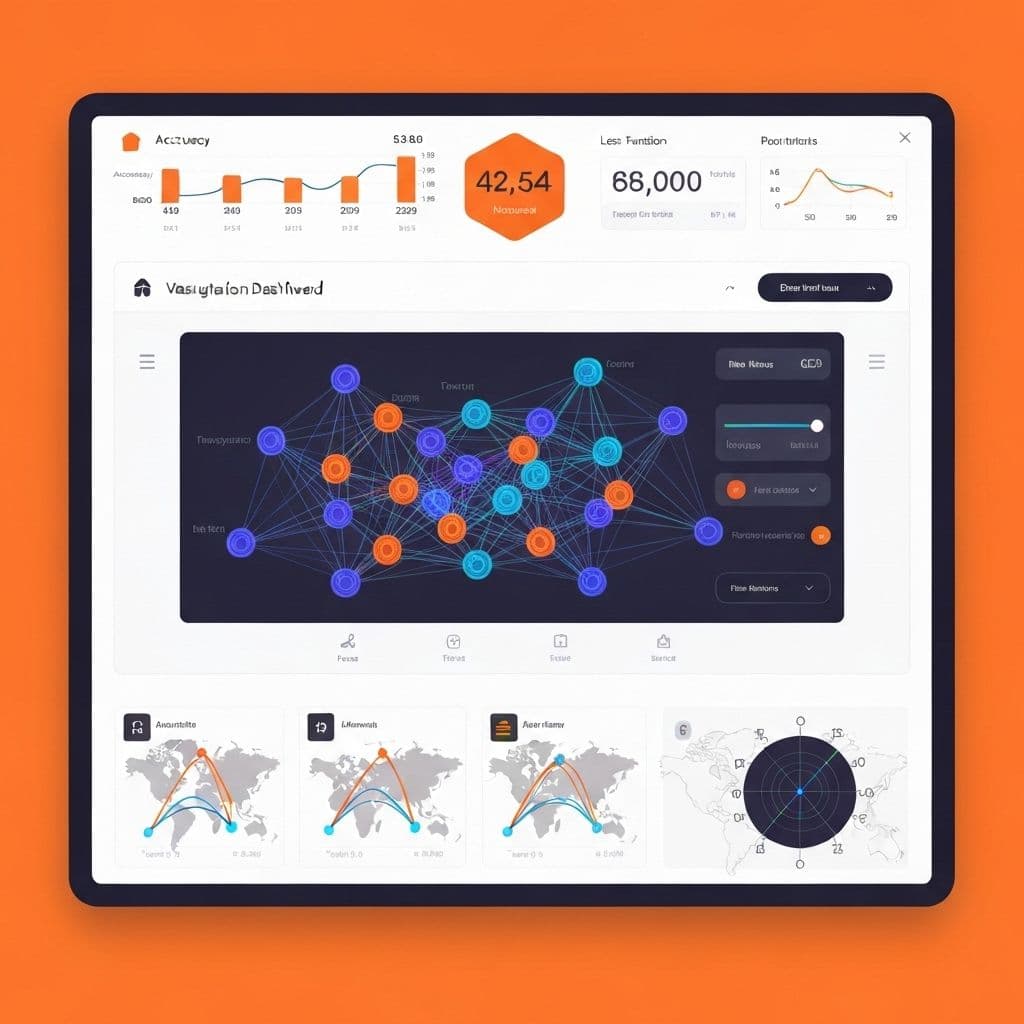 AI neural network visualization on modern dashboard